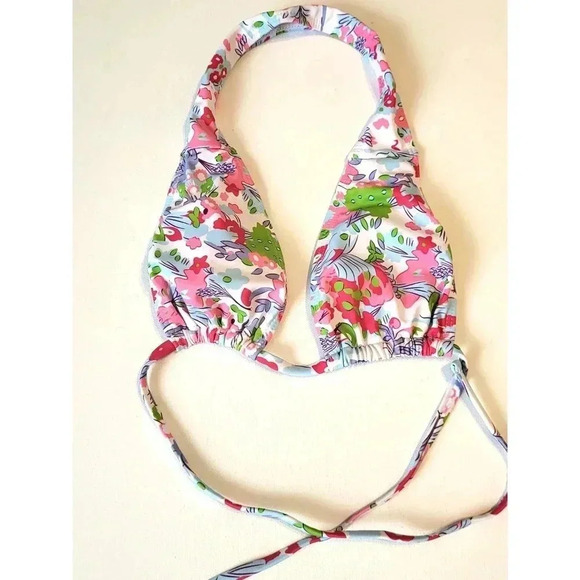 Floral Halter Bikini Top - Picture 2 of 4